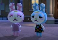 Chrissy and Francine from Animal Crossing: New Horizons singing Bubblegum K.K. (Image via หนุ่มจืด)